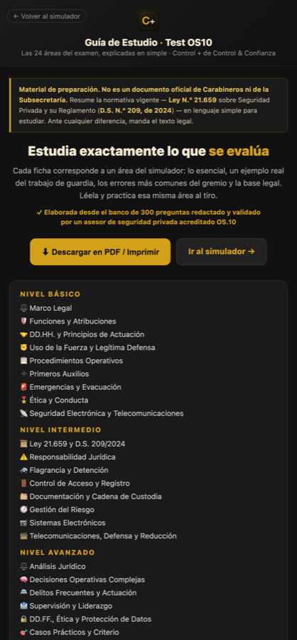 Guía de estudio del Test OS-10 en Control+